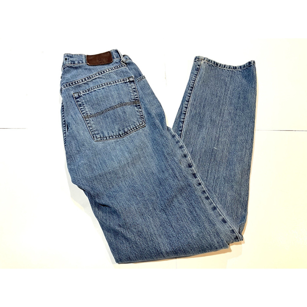 LL Bean Jeans Size 30x34 (Fits 30x33) Standard Fit Jeans Straight Leg Blue Denim